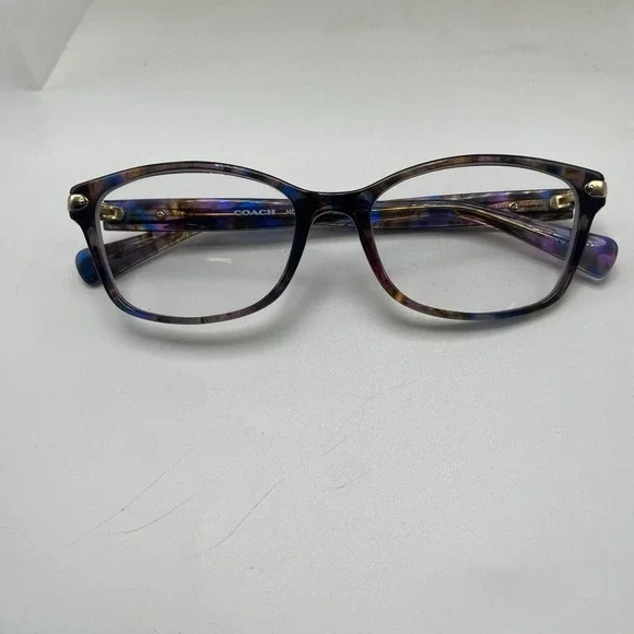 Coach Eyeglasses FRAMES ONLY HC6065 Cat Eye 51-17-135 Confetti Purple Brown 244